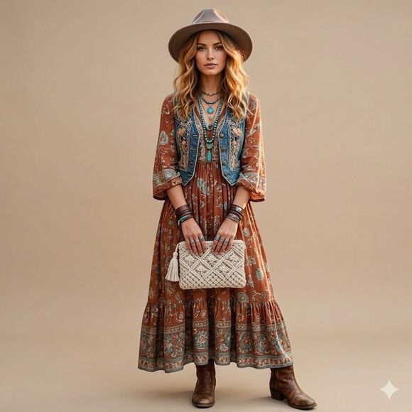 Source Unknown Handbags - Boho Crochet Cream Macramé Clutch Bag Festival Zipper Purse Summer